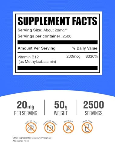BulkSupplements.com Vitamin B12 Methylcobalamin Powder