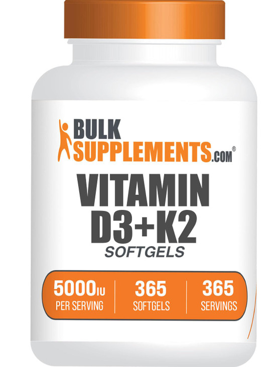 BulkSupplements.com Vitamin D3 + K2 5000 IU Softgels