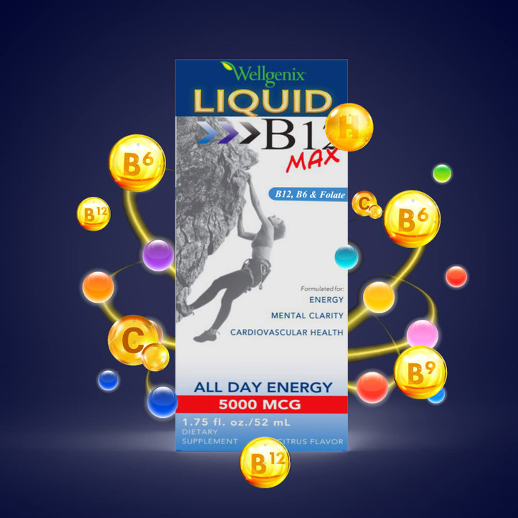 Wellgenix B12 Max Liquid - Vitamin B6, B12 & Folate-High Absorption