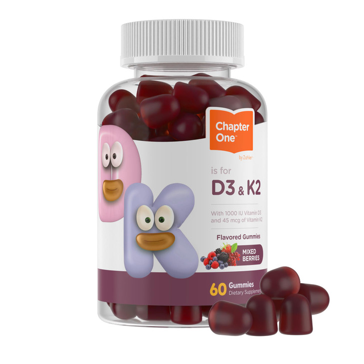 Zahler Chapter One Vitamin D3 K2 Gummies, Contains 1000IU of Vitamin D3