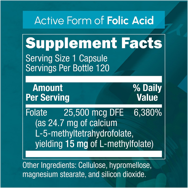 L-Methylfolate 15mg - L Methyl Folate Supplement, 5-MTHF