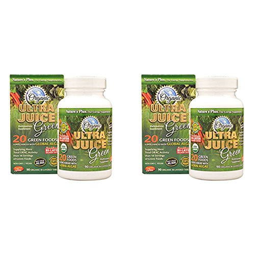 NaturesPlus Ultra Juice Green - 90 Bi-Layered Tablets, Pack of 2