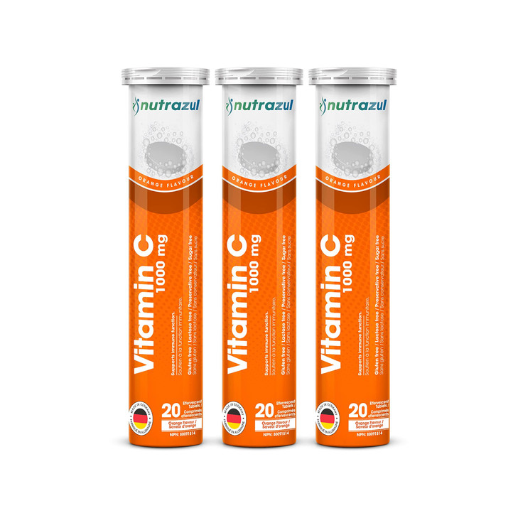 nutrazul Vitamin C 1000mg Effervescent Tablets, VIT C Supplement to Help