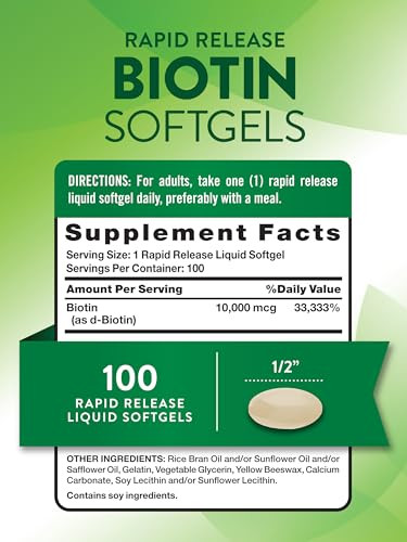Nature's Truth Biotin 10,000mcg - Rapid Release Softgels - 100 Count