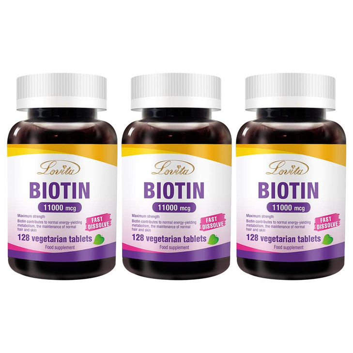 Lovita Maximum Strength 11,000mcg Biotin: Fast-Dissolving, Vegetarian Tablets