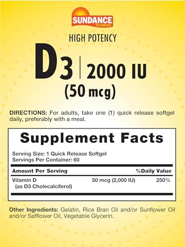 Sundance Vitamin D3 2000 IU - 60 Quick Release Softgels