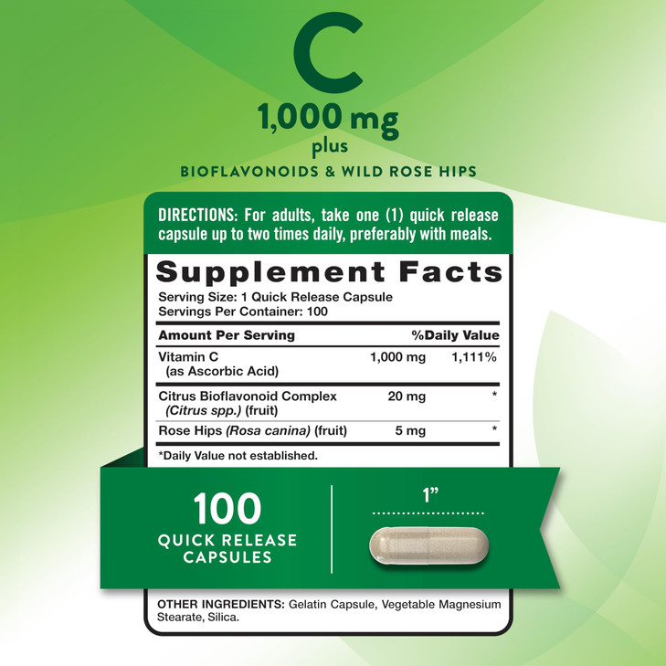Nature's Truth Vitamin C 1000mg - 100 Capsules