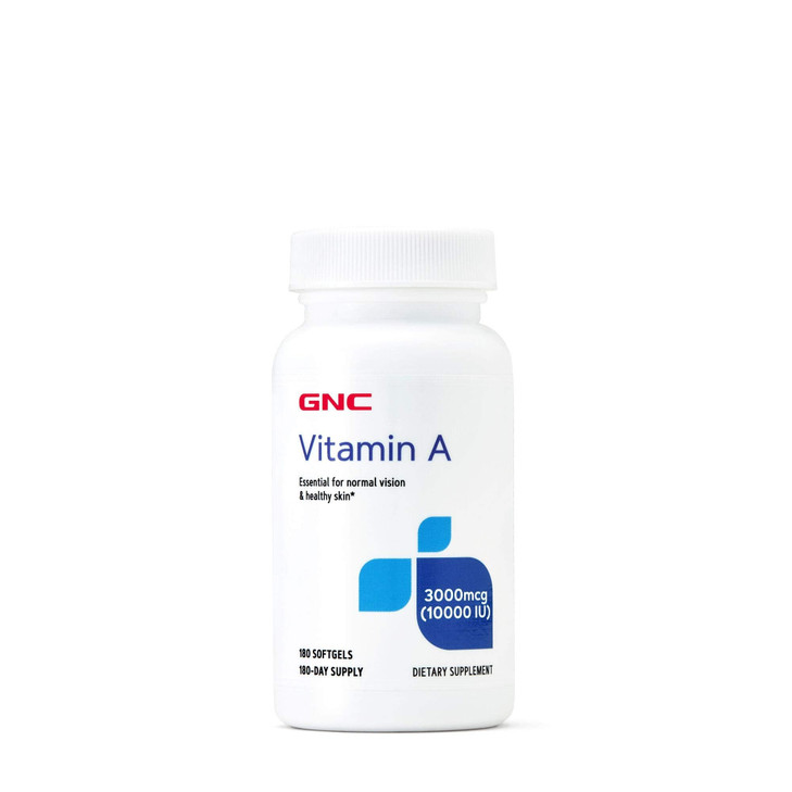 GNC Vitamin A 3000mcg Supplement, Supports Normal Vision and Healthy Skin, 180