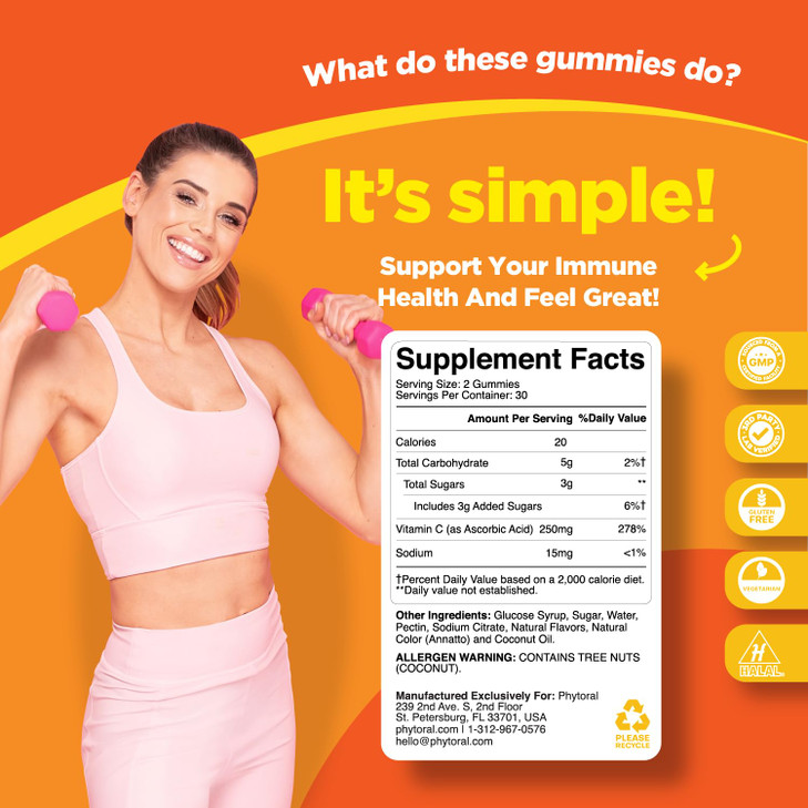 Phytoral Natural Vitamin C Gummies for Adults