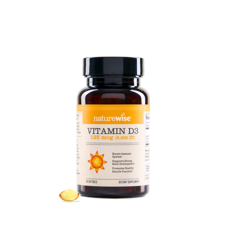 NatureWise Vitamin D3 5000iu (125 mcg) 90-Day Supply for Immune Support, Healthy