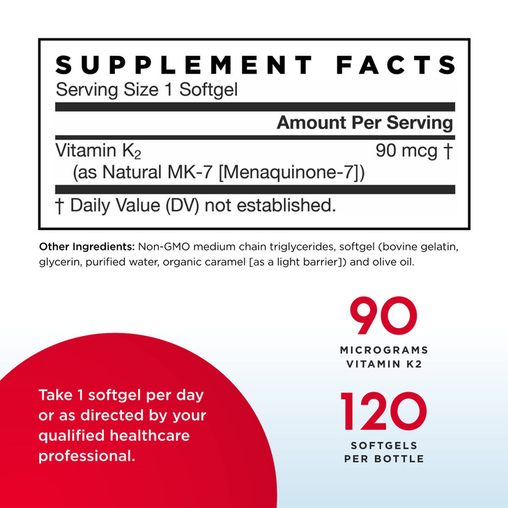 Jarrow Formulas MK-7 90 mcg - 120 Softgels, Pack of 2