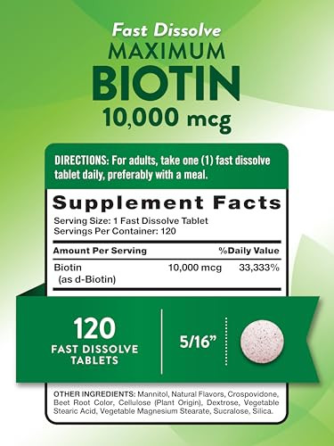 Nature's Truth Biotin 10000mcg - 120 Fast Dissolve Tablets