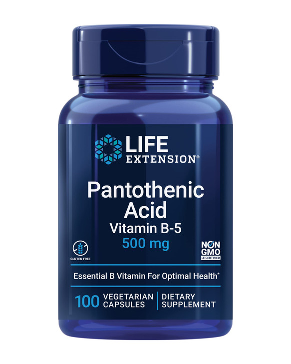 Life Extension Pantothenic Acid, 500 mg, Vitamin B5, Calcium, Support Healthy