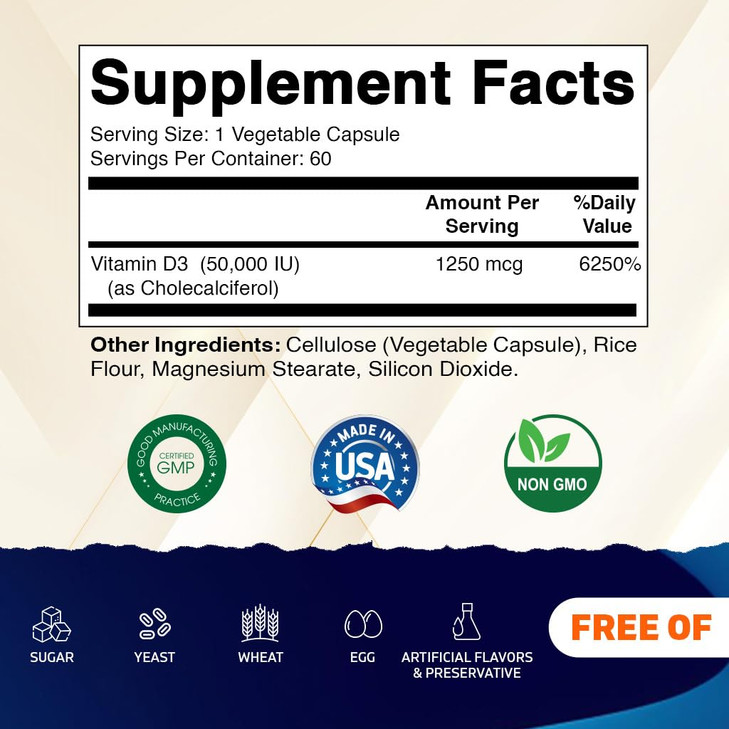 Vitamatic 2 Pack Vitamin D3 50,000 IU (as Cholecalciferol), Once Weekly Dose