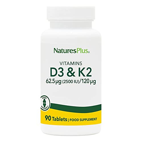 Natures Plus Vitamins D3 & K2-90 Tablets