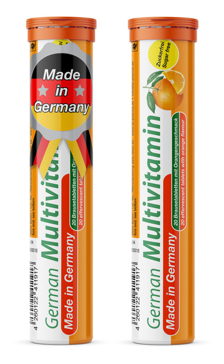 T&D German Multvitamin 10 Vitamins - 40 Vegan Drink Effervescent Tablets