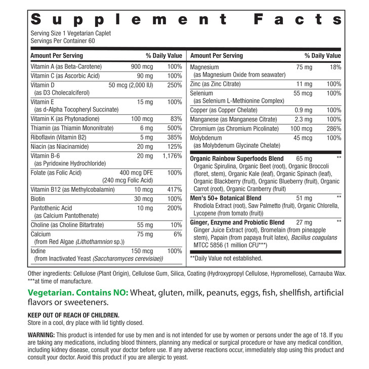 Rainbow Light Mens Multivitamin One + for 50 Plus