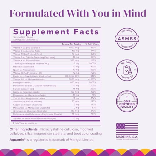 BariMelts Once Daily Bariatric Multivitamin with Iron, 60 Easy-Swallow Caplets