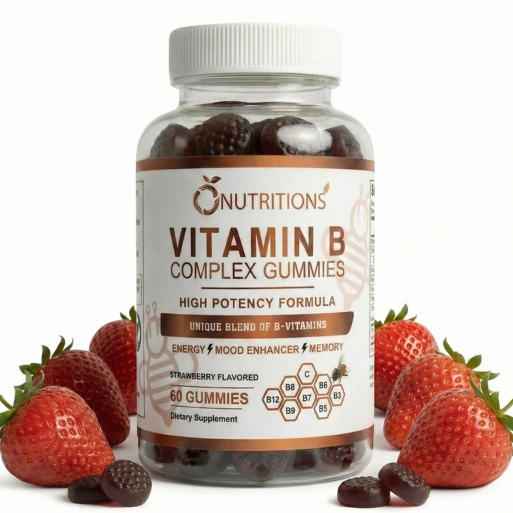 O NUTRITIONS Vitamin B Complex Vegan Gummies with Vitamin B12, B7 as Biotin, B6
