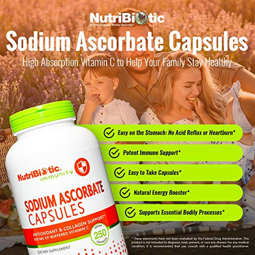 NutriBiotic - Sodium Ascorbate Buffered Vitamin C Capsules, 250 Ct