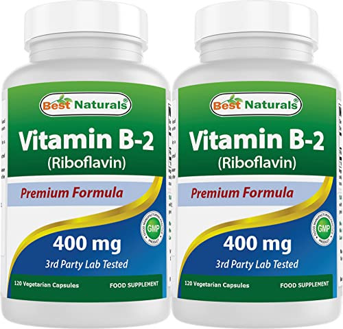 Best Naturals Vitamin B2 (Riboflavin) 400mg - Migraine Relief