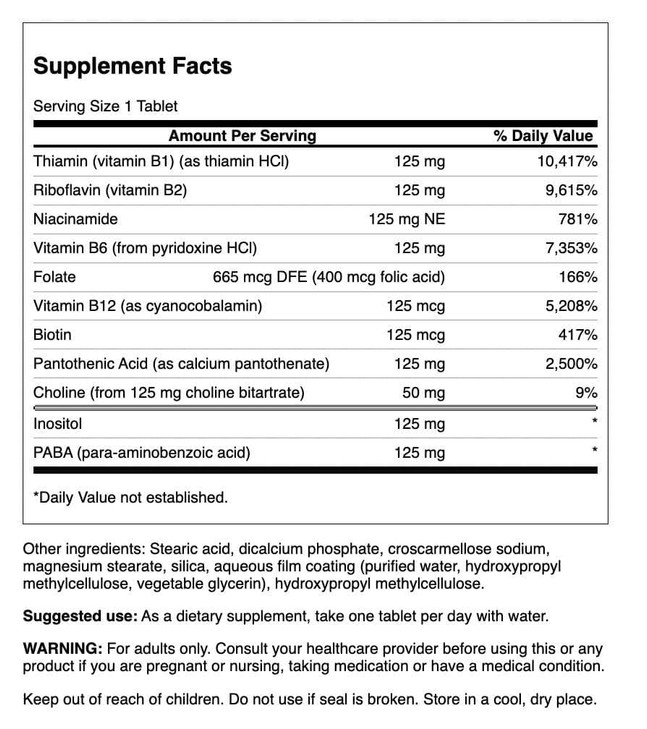 Swanson Vitamin B-125 Complex 100 Tabs