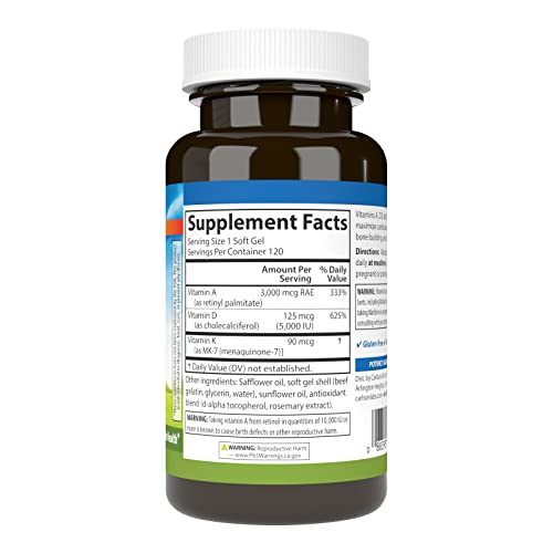Carlson - Vitamins A, D3, K2, 3000 mcg