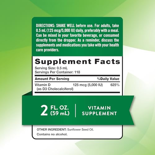 Nature's Truth Vitamin D3 Liquid - 5000 IU - 2 fl oz