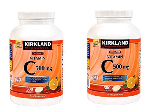 Kirkland Vitamin C (500 mg), Tangy Orange, Chewable Tablets, 500 Count (Pack