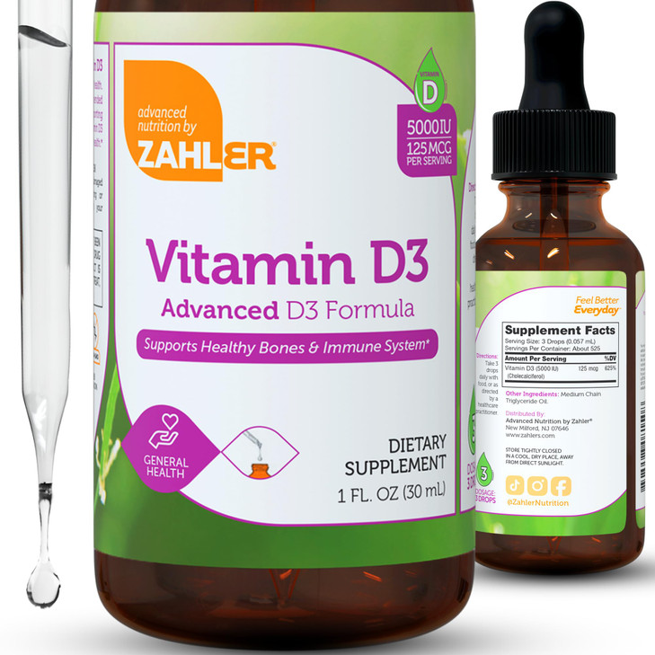 Zahler Liquid Vitamin D3 5000 IU - for Adults Bone & Immune Health