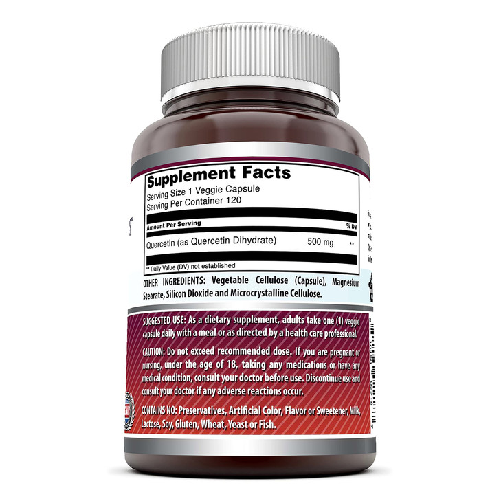 Amazing Formulas Quercetin 500mg 120 Veggie Capsules Supplement