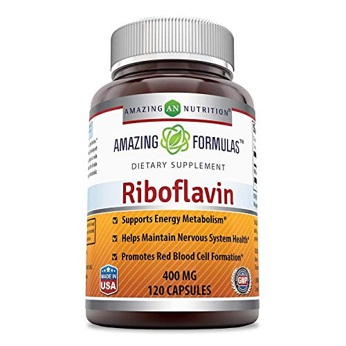 Amazing Formulas Riboflavin 400 mg Capsules - Vitamin B2 Supplement
