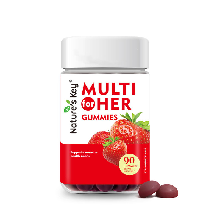 Nature's Key Women's Strawberry Flavored Multivitamin Gummies, 90 Count, Immune