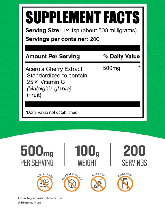 BulkSupplements.com Acerola Cherry Extract Powder