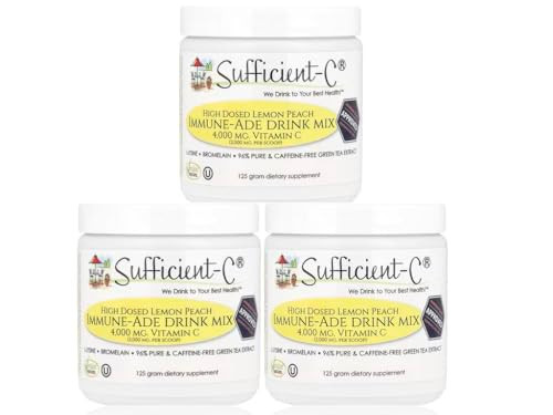 Sufficient-C High Dose Vitamin C Lemon Peach Immune-Ade Drink Mix