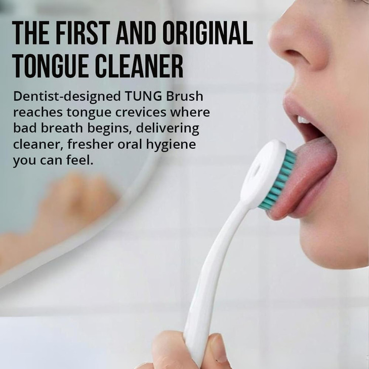 Peak Essentials | The Original Tung Brush Kits | Premium | Tongue Cleaner | Odor Eliminator | Fight Bad Breath | Fresh Mint | Bpa Free | Made In Amer