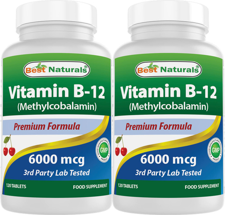 Best Naturals Vitamin B-12 as Methylcobalamin (Methyl B12), 6000 mcg 120