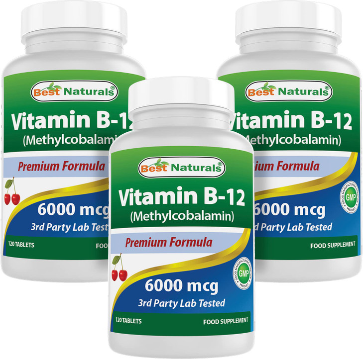 Best Naturals Vitamin B-12 as Methylcobalamin (Methyl B12), 6000 mcg 120