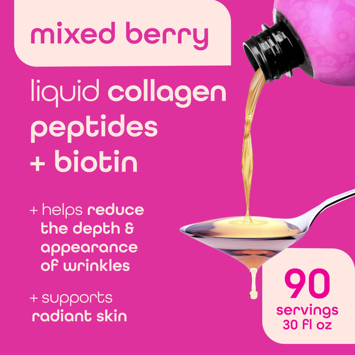 Zena Nutrition Liquid Collagen Peptides and Biotin, 2500mg Verisol Bioactive