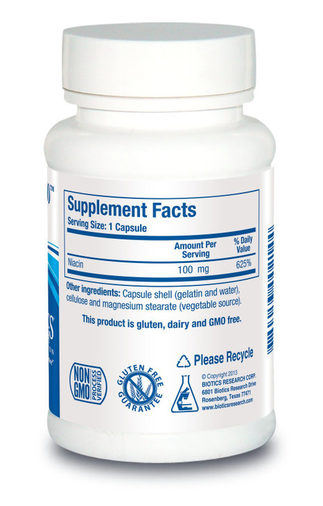 Biotics Research Niacin 100, 100 Milligram Niacin, Vitamin B3, Cholesterol, HDL