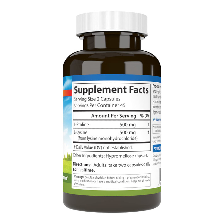 Carlson - Pro-Rite, Free-Form L-Proline & L-Lysine, Health,