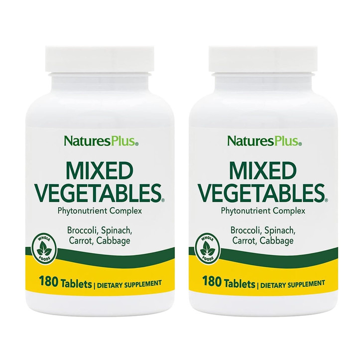 NaturesPlus Mixed Vegetables - 180 Tablets, Pack of 2