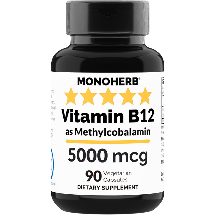 MONOHERB Vitamin B12 Methylcobalamin 5000 mcg