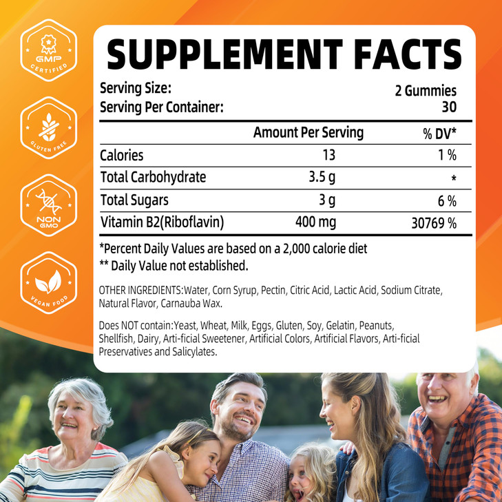 Joywiit Vitamin B2 Gummies - Riboflavin 400mg