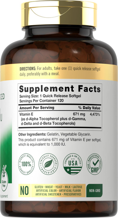 Carlyle Vitamin E 1000 IU Softgels - with Mixed Tocopherols