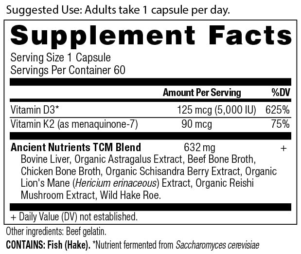 Ancient Nutrition Vitamin D Supplement, 5,000 IU Vitamin D for Immune Support