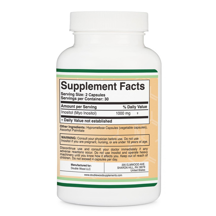 Inositol Capsules (Myo Inositol) 1000mg Health Support for Women (60 Count)(No