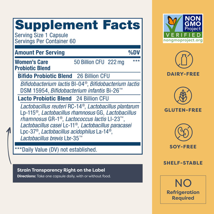 Renew Life Women's Probiotic Capsules, 50 Billion CFU Guaranteed, Supports pH