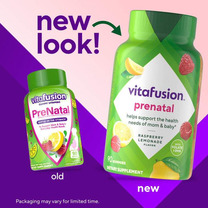 vitafusion PreNatal Gummy Vitamins, Raspberry Lemonade Flavor, Prenatal Vitamin