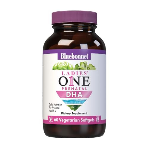 Bluebonnet Early Promise Prenatal Gentle DHA 200 mg Vegetable Capsules, 60 Count